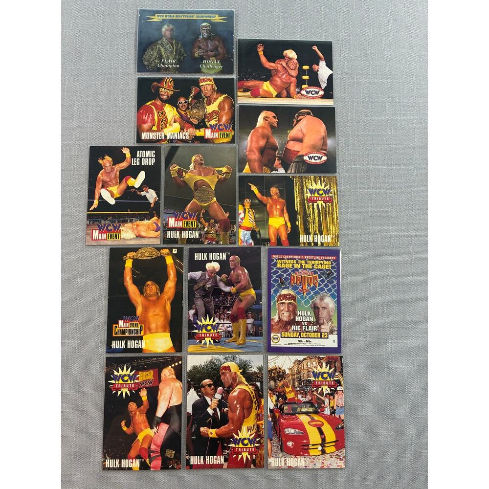 Vintage WCW Trading Card Lot 12 Cards Wrestling Flair Hogan Savage